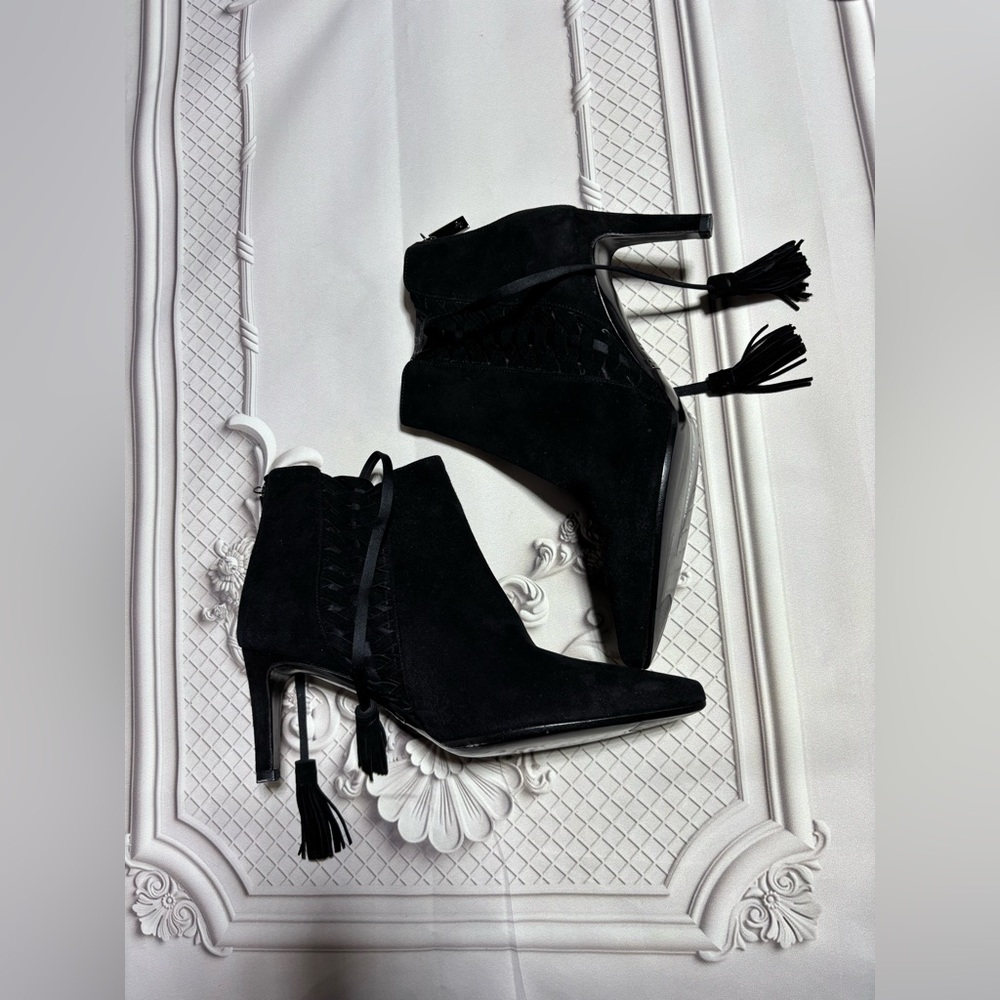 Giorgio Armani Black Suede Boots Size 36.5